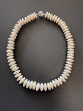 White 'stacked' coin pearl necklace