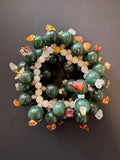 Polished dark green aventurine stretch bracelet