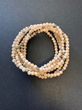 Multi-stranded moonstone stretch bracelet