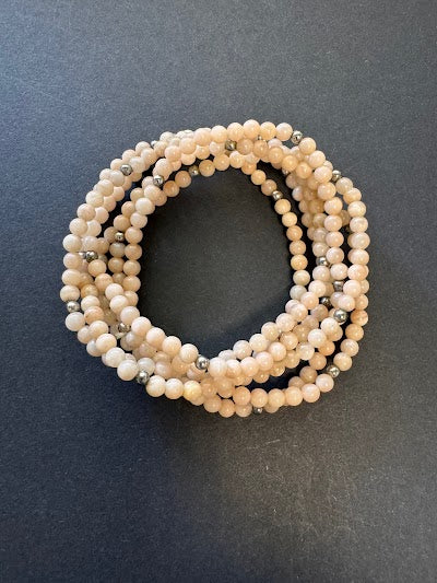 Multi-stranded moonstone stretch bracelet