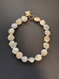 Large white coin pearl necklace