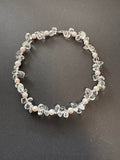 Creamy-white-hued pearl and clear quartz necklace