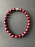 Deep burgandy-hued (15-16mm) shell pearl necklace