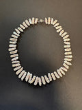 White stick pearl and garnet necklace