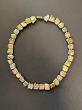 Medium golden-hued square coin pearl necklace