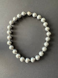 Silver-hued (15-16mm) shell pearl necklace