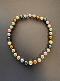 Vibrant-hued (11-12mm) shell pearl necklace