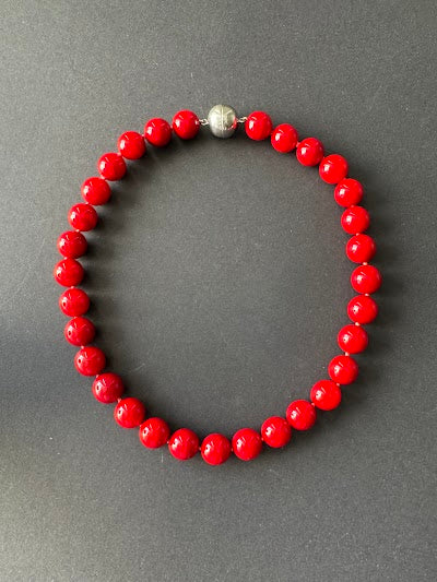 Chinese red (11-12mm) shell pearl necklace