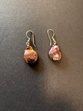Bronze-hued freeform pearl earrings