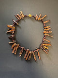 Bronze-hued stick pearl necklace