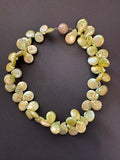 Lime green baroque coin pearl necklace