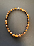 Coppery brown-hued pearl necklace