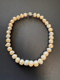 Golden cream-hued baroque pearl necklace