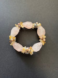 Rose quartz and pearl stretch bracelet