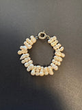White 'clustered' baroque pearl bracelet