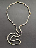 White stick pearl and semi-precious stone continuous-strand necklace
