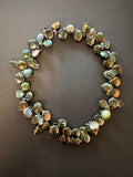 Bronze-green-hued baroque coin pearl necklace