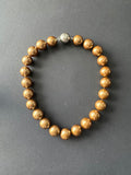 Bronze-hued (17-18mm) shell pearl necklace