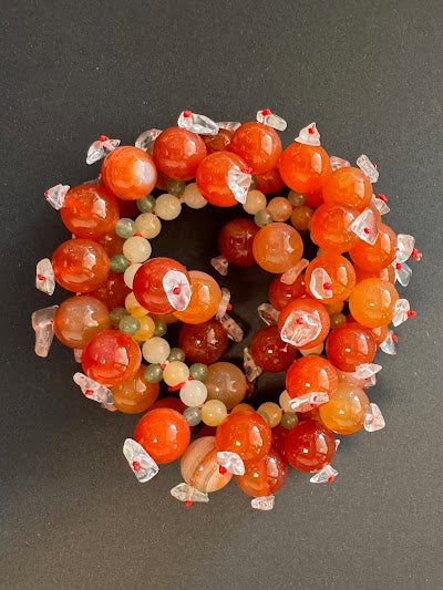 Polished orange carnelian stretch bracelet