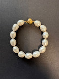 Large white baroque pearl bracelet