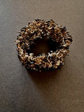 Black quartz stretch cuff bracelet