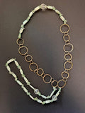Mint-hued stick pearl and hoop necklace