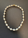 White pearl and clear faceted bead necklace