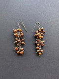Bronze-hued pearl earrings