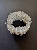 Clear quartz stretch cuff bracelet